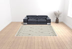 HomeRoots 512805 9 x 12 ft. Ivory Tan & Silver Wool Geometric Hand Tufted Handmade Stain Resistant Rectangle Area Rug