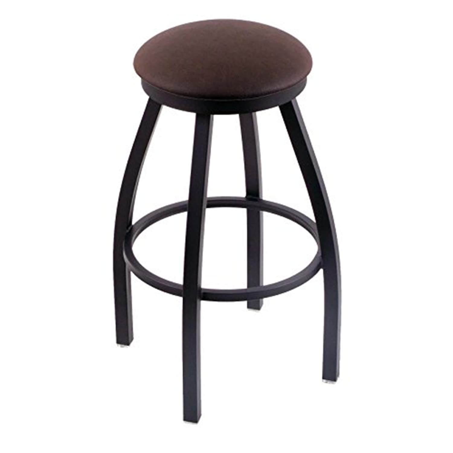802 Misha 25 Swivel Counter Stool with Black Wrinkle Finish and Rein Coffee Seat