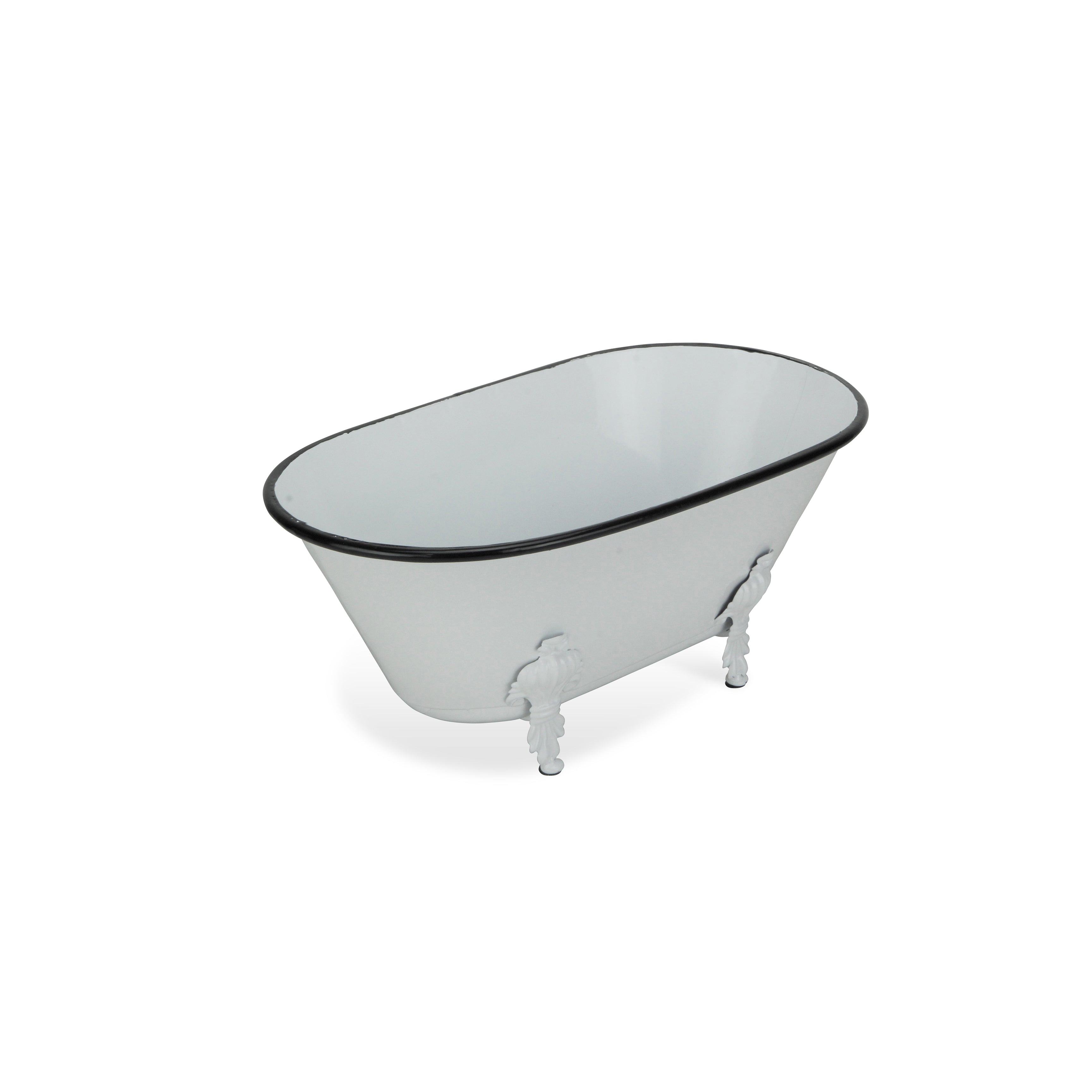 Lavande Metal Fleur-de-Lis Tub Decor - Large - White