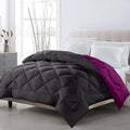 TundwalS Microfiber Reversible Solid Extra Comfort & Soft Comforter||Blanket Double Bed 210 Gsm Quilt Grey  Purple 1 (Piece)