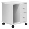 Monarch Specialties White Hollowcore 2 Drawer Computer Stand On Castors
