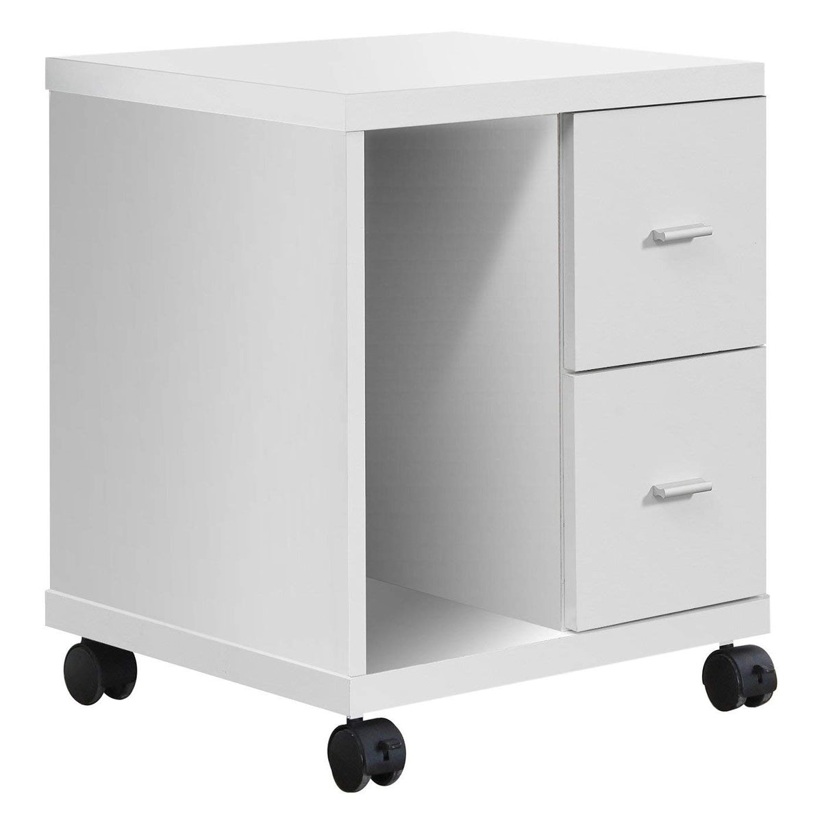 Monarch Specialties White Hollowcore 2 Drawer Computer Stand On Castors