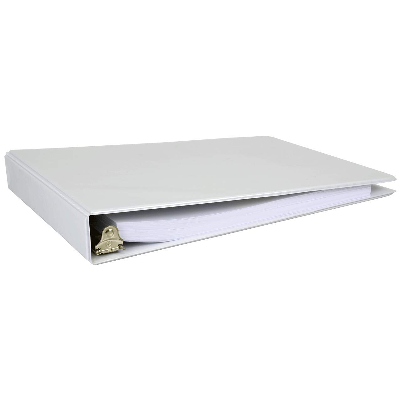 Ruby Paulina 8.5' X 11' Binder 1' Straight-D Ring Vinyl With Outside Pockets, White (195980)