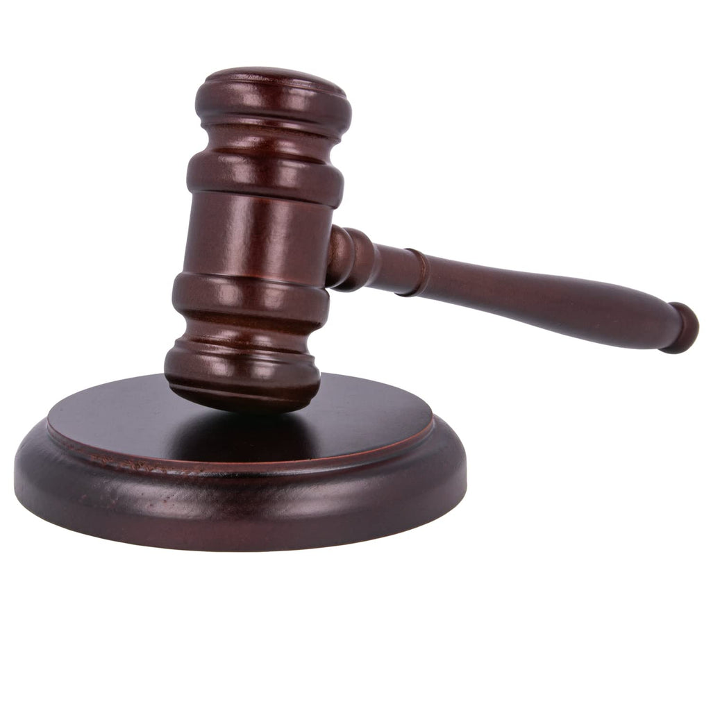 Wooden Gavel With Sound Block - Perfect For Lawyer Judge Auction Costume (Stock)