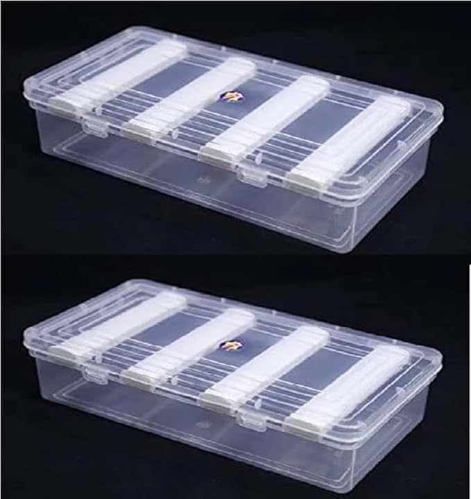 MFN 4 Rod Bangle Box Set  Transparent Plastic Storage Organizer for Bangles, Bracelets, Chudi Sets, Watches, Travel, Bride (Pac