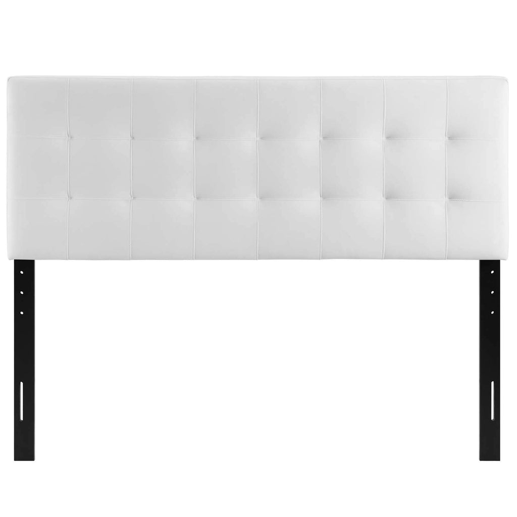 Modway Lily Queen Biscuit Tufted Performance Velvet Headboard, White
