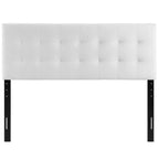 Modway Lily Queen Biscuit Tufted Performance Velvet Headboard, White