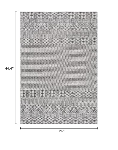 Safavieh Courtyard Collection 2' X 3'7' Grey/Black Cy8235 Indoor/ Outside Waterproof Easy Cleansingpatio Backyard Mudroom Accent Mat