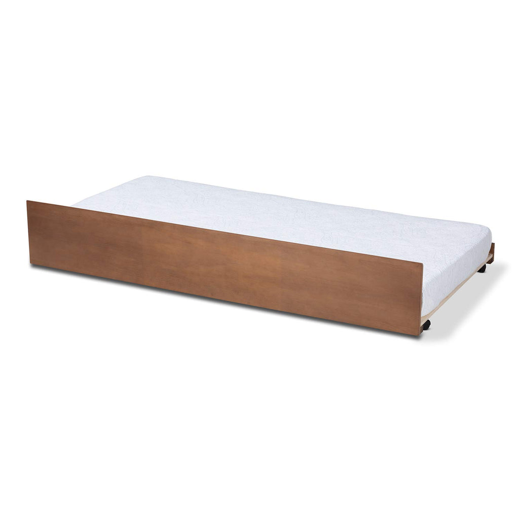 Baxton Studio Toveli Trundle Bed Ash Brown Wood Twin