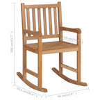 vidaXL Rocking Chair, Outdoor Rocking Chair with Cushion, Porch Rocker Patio Rocking Chair for Garden Balcony Backyard, Solid Wood Teak