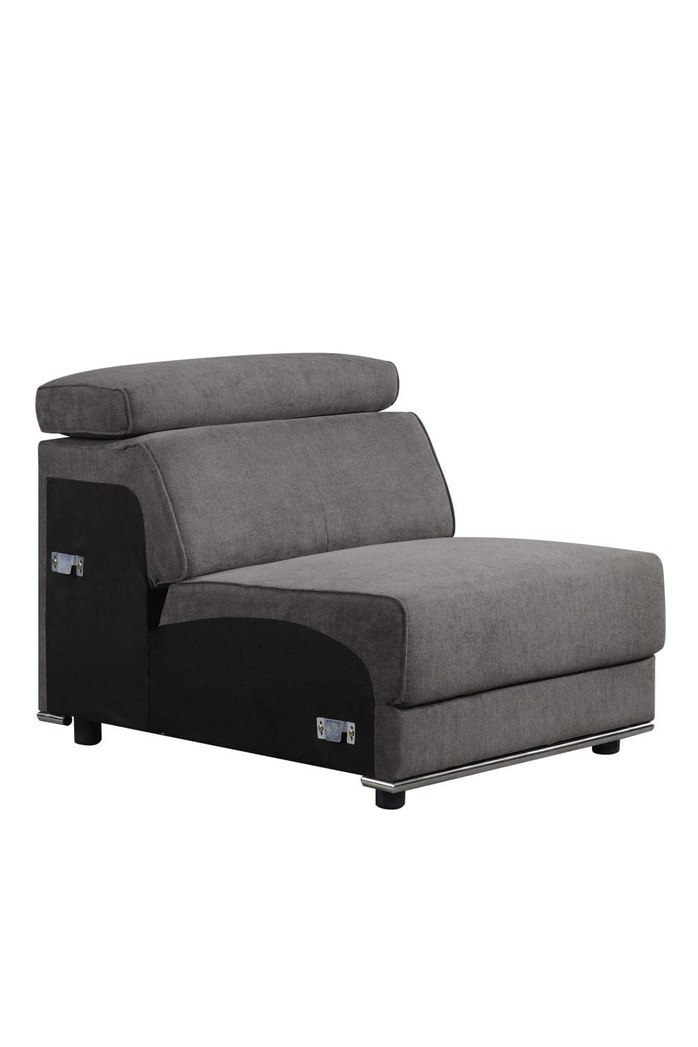 ACME Alwin Modular - Armless Chair, Dark Gray Fabric/Dark Gray Fabric/Contemporary/Casual