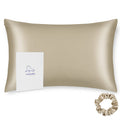 Alaska Bear King Size Silk Pillowcase Random Color Silk Scrunchie Gift Set For Beauty Sleep (1, Beige)