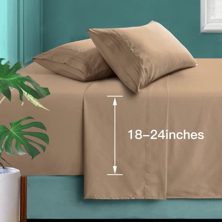 Manyshofu Extra Deep Pocket Full Size Sheets Set - Hotel Luxury 1800 Thread Count Sheets & Pillowcases - Kids Bedding Set Up To