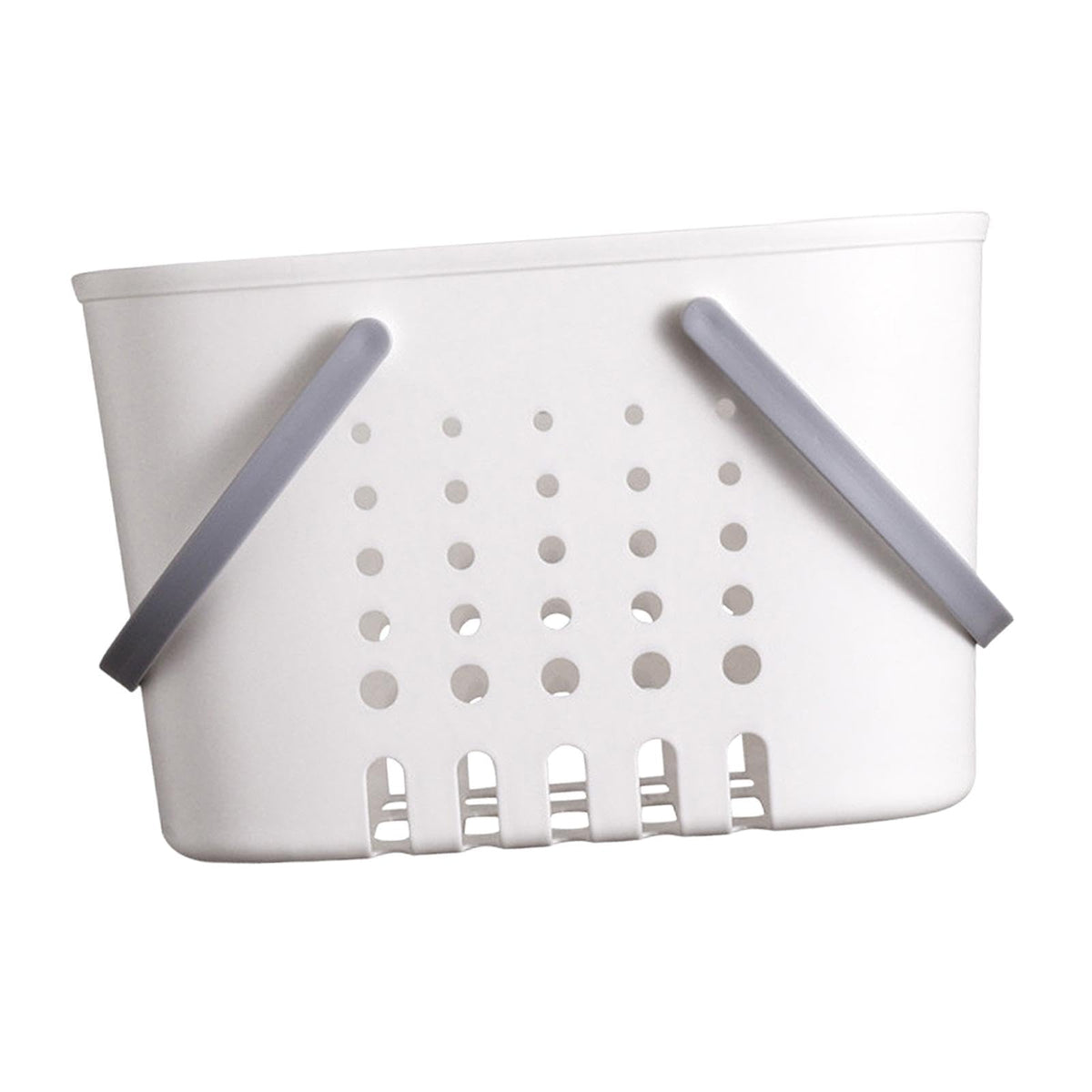 TRENDIVIBE Portable Shower Caddy Hollow Basket Toiletry Organizer Sturdy for Under Sink Grey