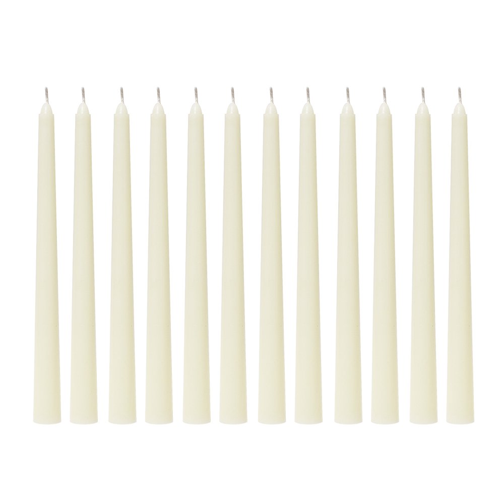 SRG Ivory Unscented 10 x 7/8 Taper Candles Pack of 12