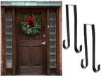 Factory Direct Craft Set Of 2 Over The Door Black Metal Double Wreath Hangers - You Can Display Two Wreaths With This Hanger