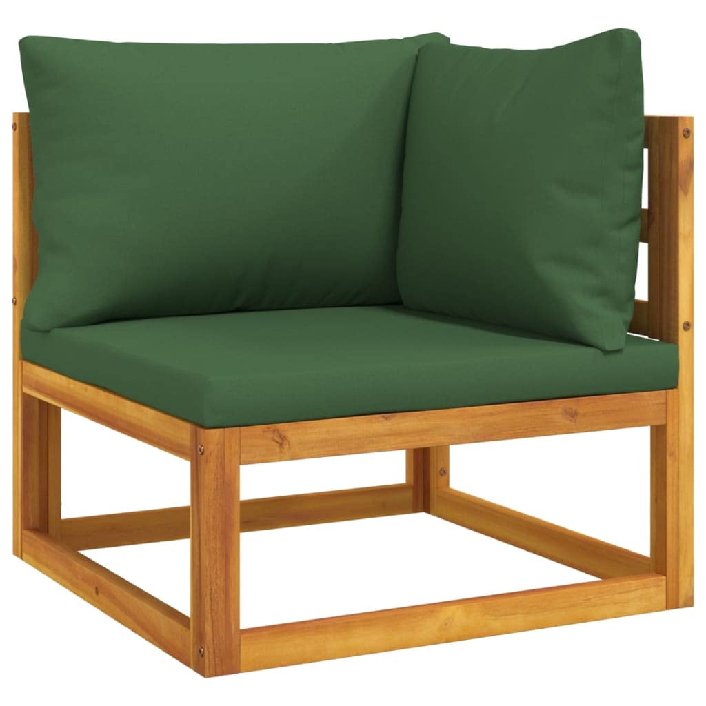 vidaXL 6-Piece Outdoor Patio Furniture Set - Solid Acacia Wood Lounge Set with Sturdy Table, Comfortable Cushions, and Configurable Design - Ideal for Garden, Terrace, Balcony