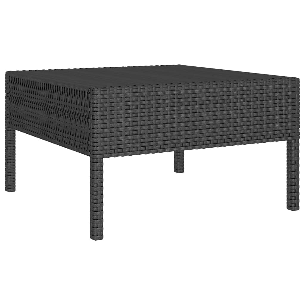 vidaXL Patio Lounge Set 11 Piece with Cushions Outdoor Garden Terrace Wooden Sofa Seating Seat Lounging Set Furniture Poly Rattan Black