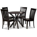 Baxton Studio Zora Modern and Contemporary Dark Brown Finished Wood 5-Piece Dining Set