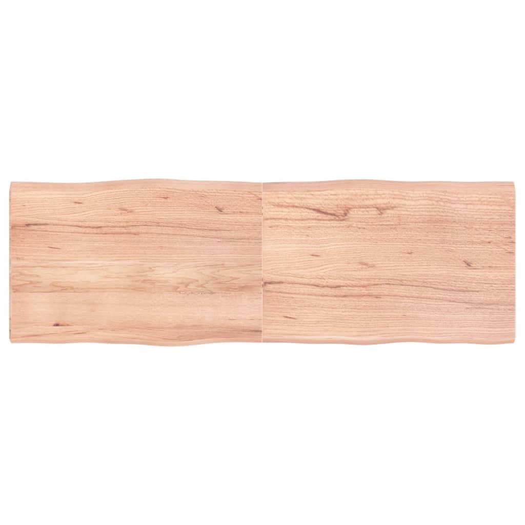 vidaXL Table Top, Light Brown Treated Oak Wood, Foldable for Space Saving, Handcrafted with Live Edge, Perfect for Indoor or Outdoor use - 70.9x23.6x(0.8-1.6)
