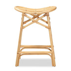 Baxton Studio Elgon Modern Bohemian Natural Brown Rattan Counter Stool
