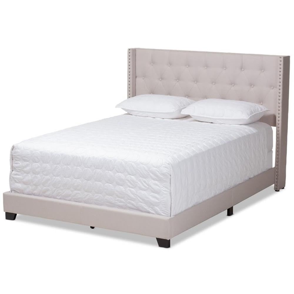 Baxton Studio Brady Modern And Contemporary Beige Fabric Upholstered King Size Bed