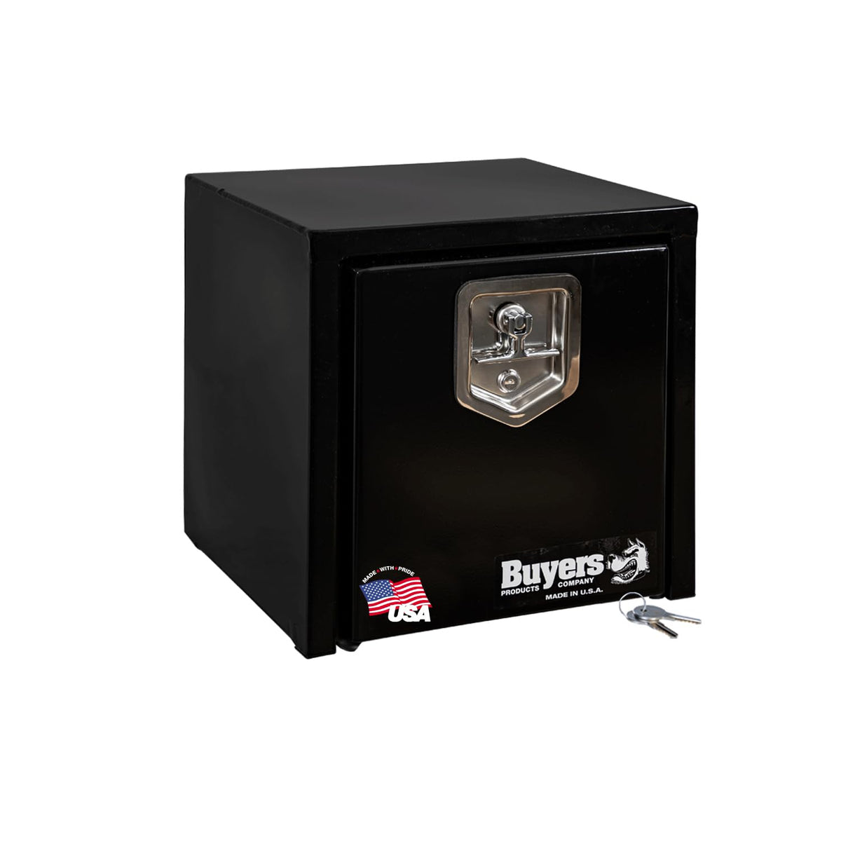 Buyers Products 1703320 Black Steel Underbody Truck Box With Lockable T-Handle Latch, 15 X 13 X 15 Inch, Made In The Usa, Tool B