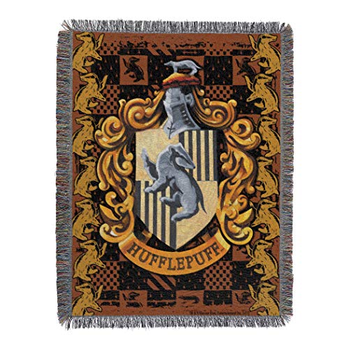 Harry Potter Woven Tapestry Throw Blanket, 48 X 60 Inches, Hufflepuff Crest