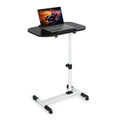 SFIHOME Small Mobile Standing Desk, Adjustable Height Computer Desk with 360 Rolling Casters, Tilting Overbed Table for Home Off