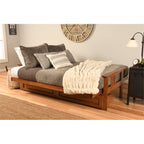 Kodiak Furniture Monterey Barbados Storage Wood Futon with Parma Gray Mattress