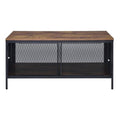 Acme Winam Rectangular Wooden Coffee Table In Antique Oak And Black
