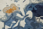 HomeRoots 513409 8 x 10 ft. Blue Wool Floral Tufted Handmade Area Rug