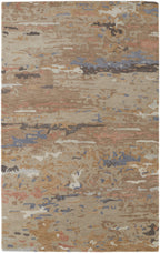 HomeRoots 513610 9 x 12 ft. Tan & Blue Wool Abstract Hand Tufted Handmade Stain Resistant Rectangle Area Rug