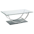 Coaster 704988-CO Glass Top Coffee Table, Chrome