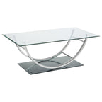 Coaster 704988-CO Glass Top Coffee Table, Chrome
