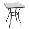 Outsunny 27 Square Bistro Table Garden Dining Table Outdoor Tempered Glass Table