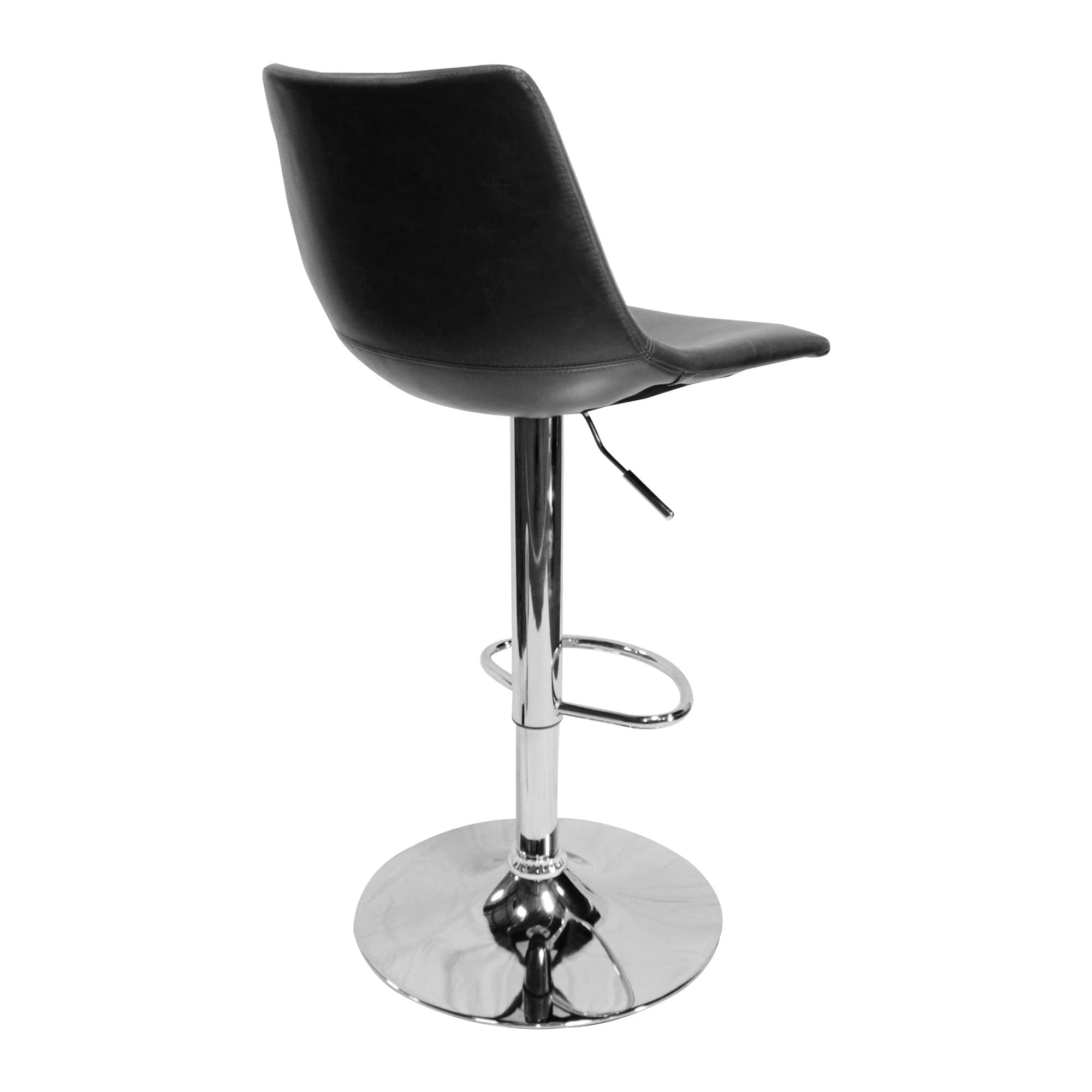Best Master Jimmy Dean Faux Leather Adjustable Swivel Bar Stool Gray (Set Of 2)