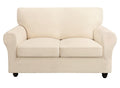 Searchi Stretch Sofa Cover Couch Cover, 3 Pieces Loveseat Slipcover With 2 Separate Cushion Cover, Washable Furniture Protector For Living Room(Loveseat, Silver Beige)
