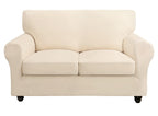 Searchi Stretch Sofa Cover Couch Cover, 3 Pieces Loveseat Slipcover With 2 Separate Cushion Cover, Washable Furniture Protector For Living Room(Loveseat, Silver Beige)