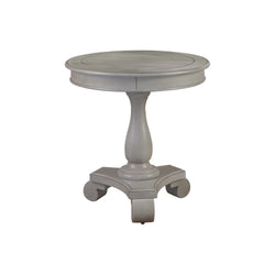 Best Master Furniture Transitional Antique Round End Table, Grey