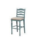 Linon Marino Antique Blue Bar Stool - Color:Blue with Rub Through Blue with Rub Through