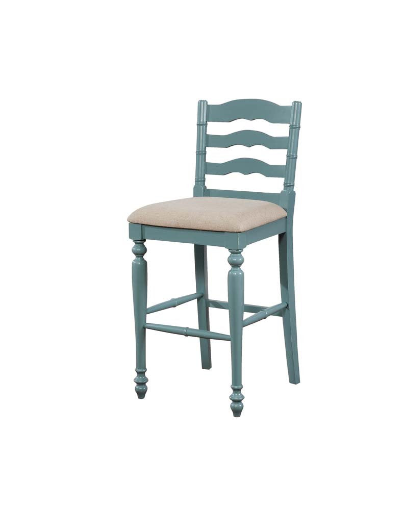 Linon Marino Antique Blue Bar Stool - Color:Blue with Rub Through Blue with Rub Through