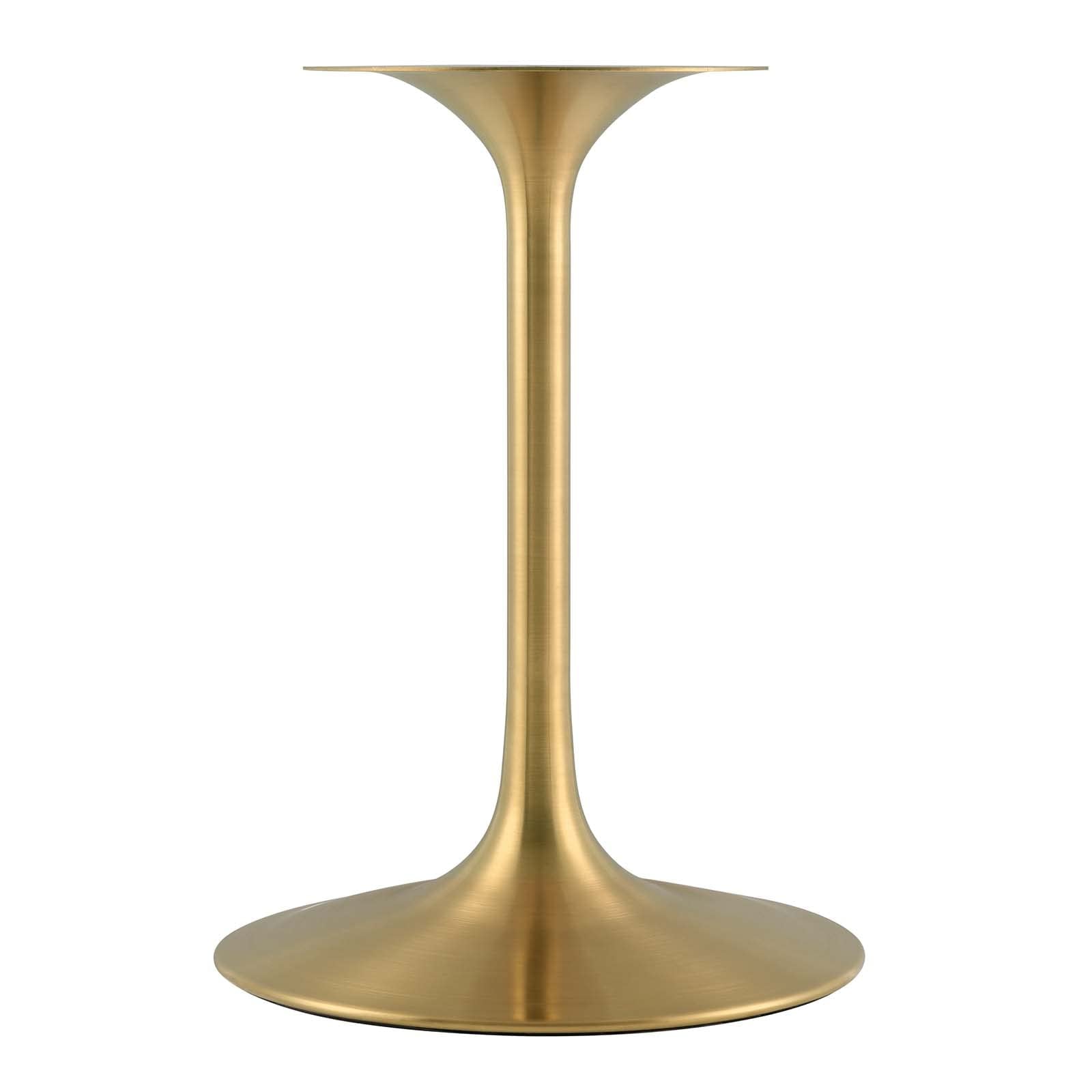 Modway Lippa 36" Mid-Century Modern Dining Table With Round Top In Gold White
