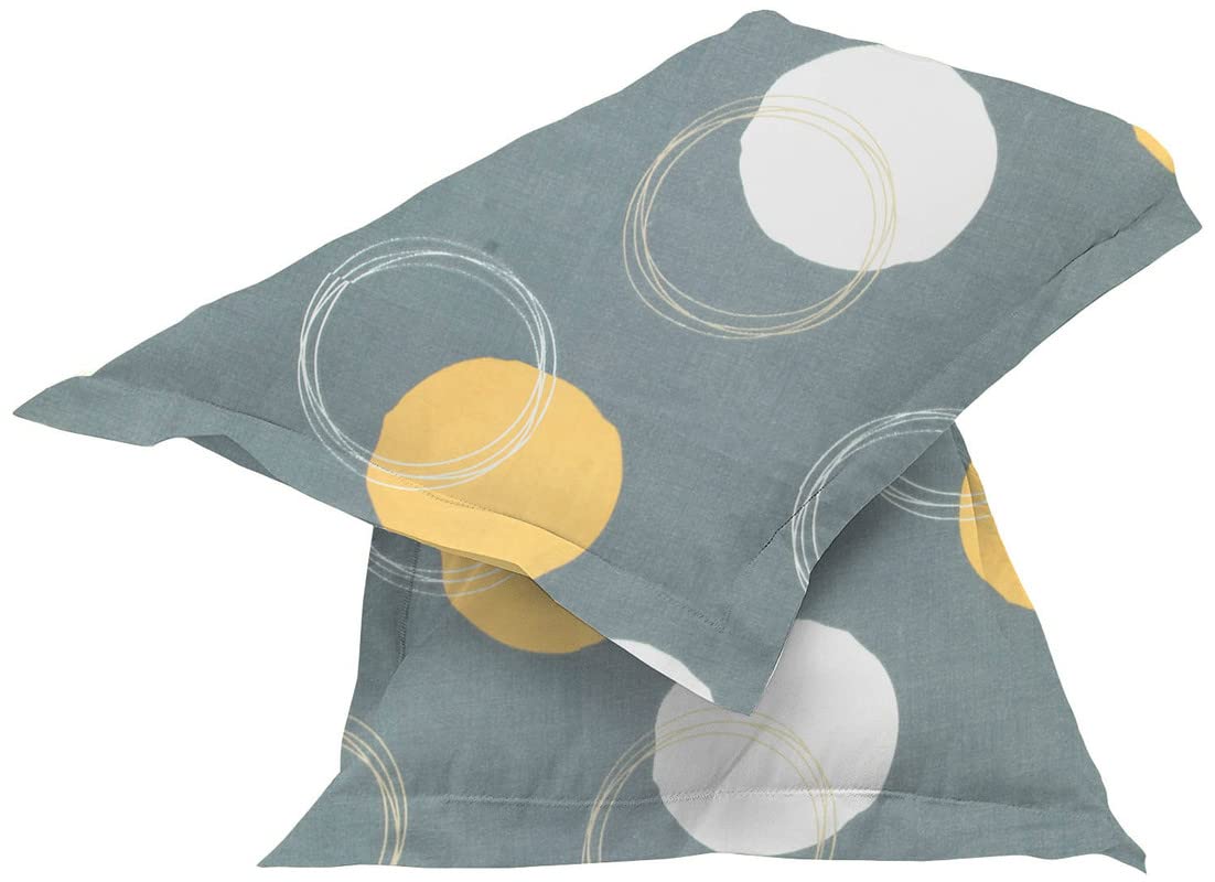 Bsb Home Cotton Pillow Cover/Case Set (2 Pcs)  18X28 Inches, Grey&White, Floral, 150 Threads