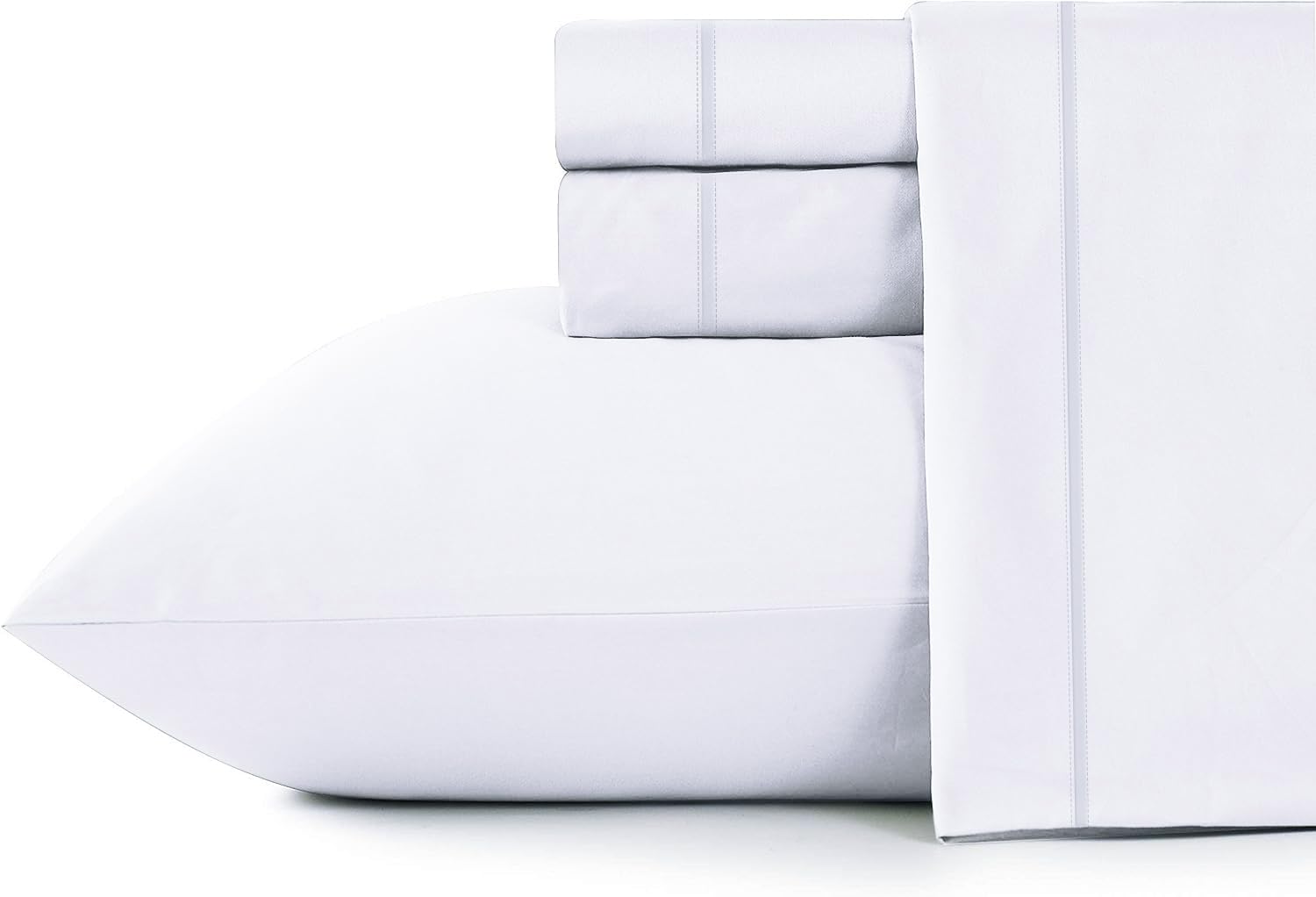 Twin Sheets Bed Set 3 Pieces,Cooling 600 Thread Count 100% Egyptian Cotton,Fitted Sheet+Flat Sheet +Pillowcase, Silky Sateen Wea