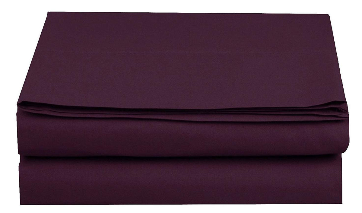 Luxury Flat Sheet On Amazon Elegant Comfort Wrinkle-Free 1500 Thread Count Egyptian Quality 1-Piece Flat Sheet, California King Size, Purple