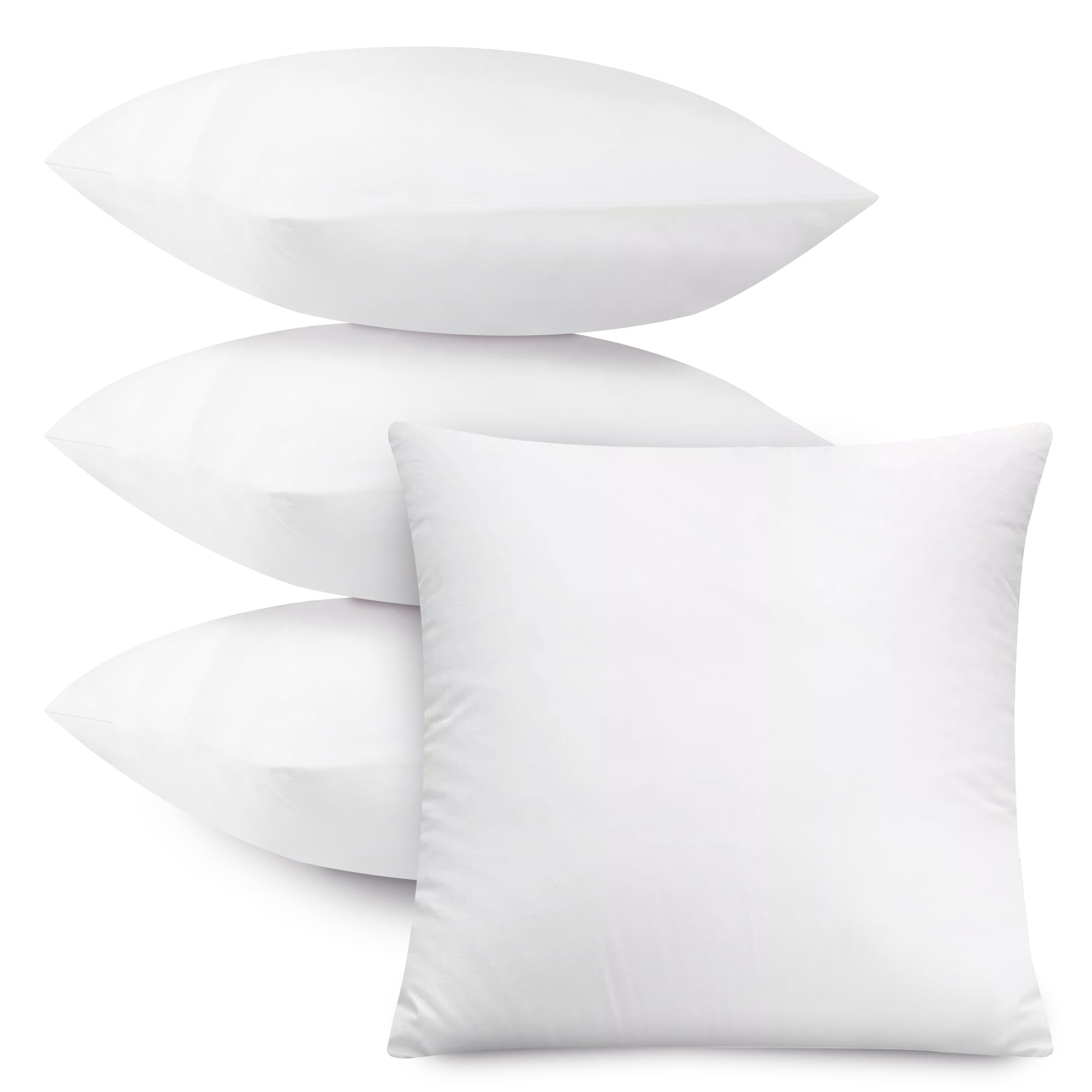 Hannah Linen Throw Pillows - 18X18 Pillow Insert Set Of 4 - Throw Pillows For Couch & Bed - Soft & Comfortable Square Pillows -