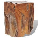 vidaXL Solid Teak Wood Stool, Versatile Footrest/Side Table, Unique Grain Pattern, Durable and Stable, 11.8" x 11.8" x 15.7" Brown