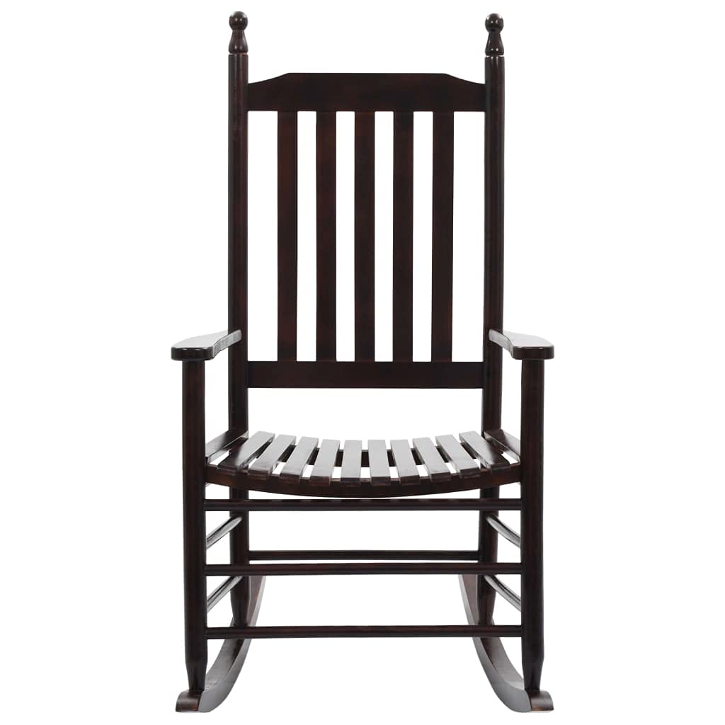 vidaXL Solid Hardwood Rocking Chair - Brown, Weather-Resistant, Comfort Design, Easy Assembly, Elegant Vintage Inspired Design for Indoor and Outdoor Use