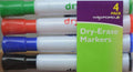 Wexford Dry Erase Markers, 4-Pc Color Set